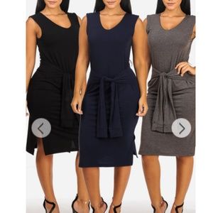 Sleeveless Front Tie Dress